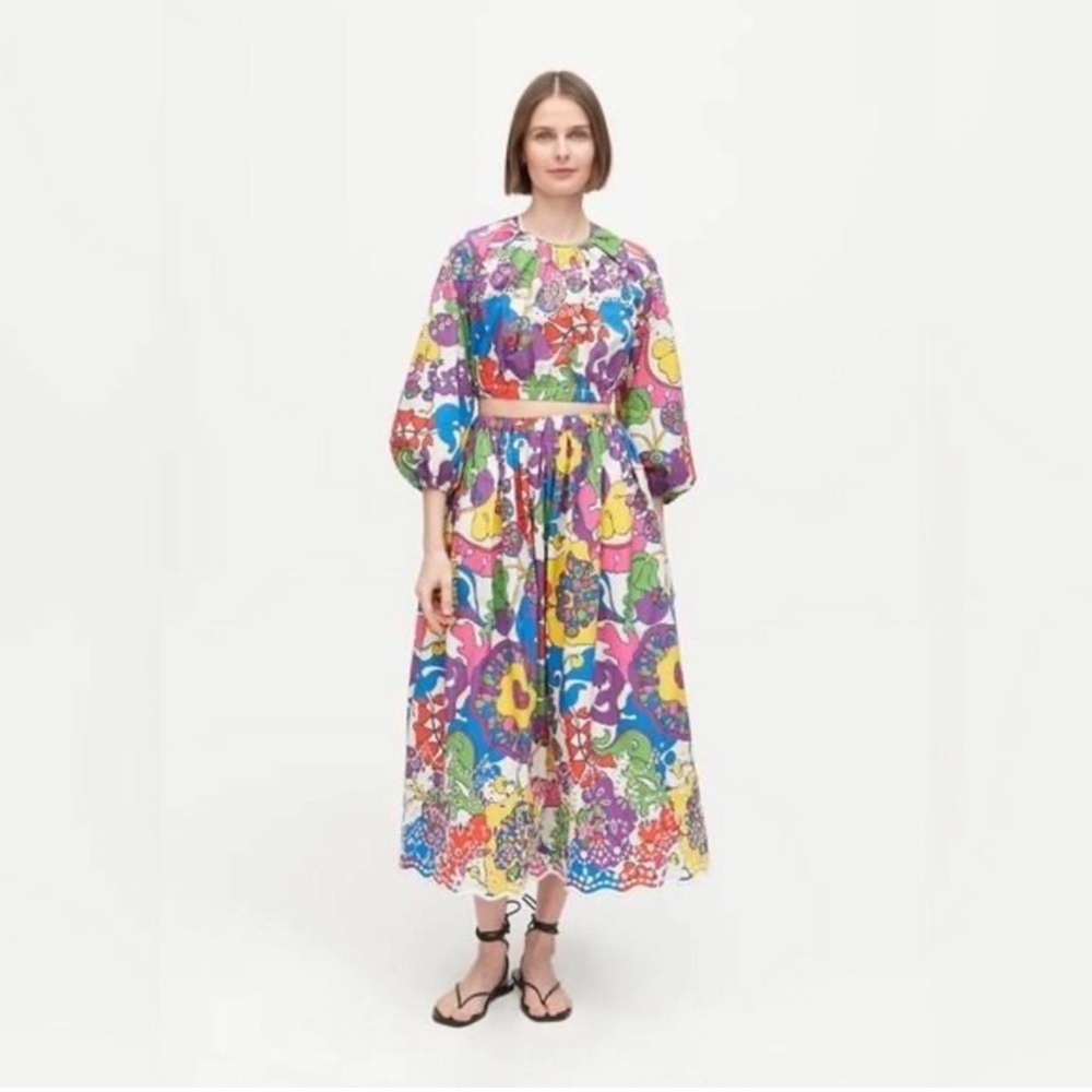 Rhode beautiful Audrey Boho Woodstock floral colorful midi skirt - Picture 11 of 17